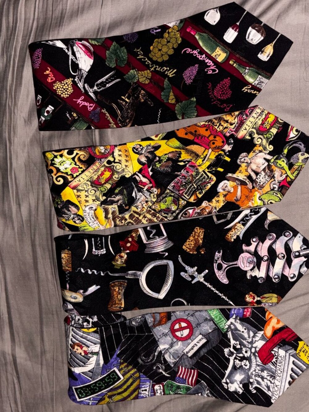 LOT OF 4 vintage  1990s Nicole Miller Neckwear Mens Silk Neck Ties